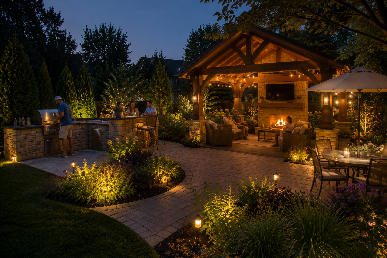 backyard soirée with garden ambiance