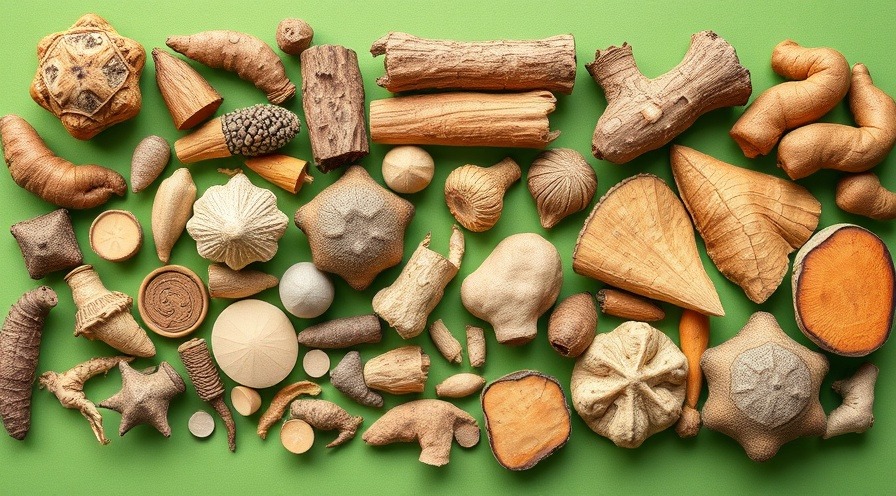 Array of varied medicinal roots highlighting natural remedies and herbal medicine.
