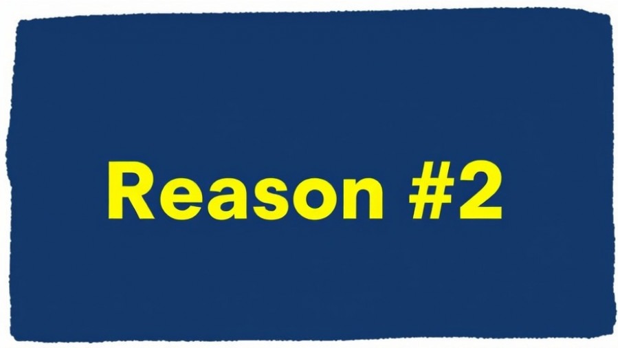 Yellow 'Reason #2' text on a dark blue background
