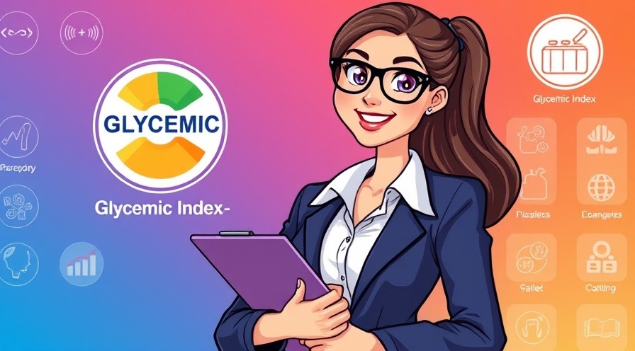 Confident young woman in professional attire promoting low glycemic foods and blood sugar levels.