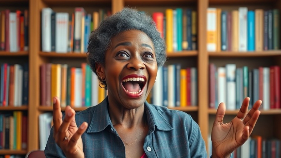 Excited middle-aged black woman sharing olive oil benefits and nutrition tips.