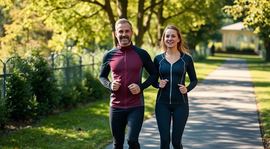 Couple jogging in park, promoting lifestyle choices for diabetes and French lilac health benefits.