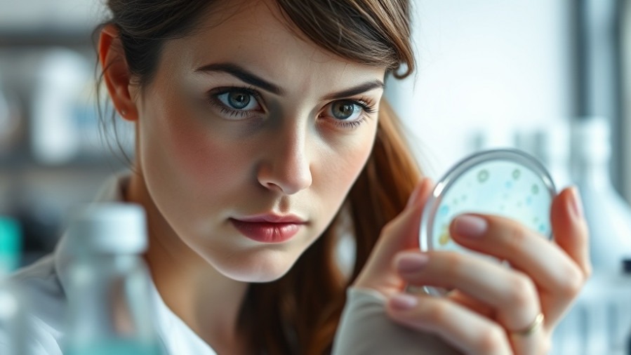 Thoughtful woman scientist examining cell samples, reflecting on programmed cell death.