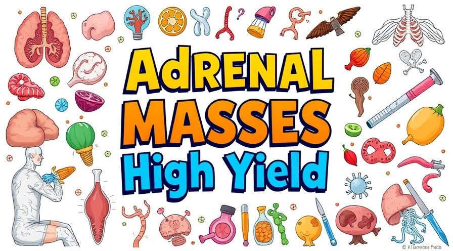Educational poster on adrenal tumors and Cushing syndrome with colorful illustrations.