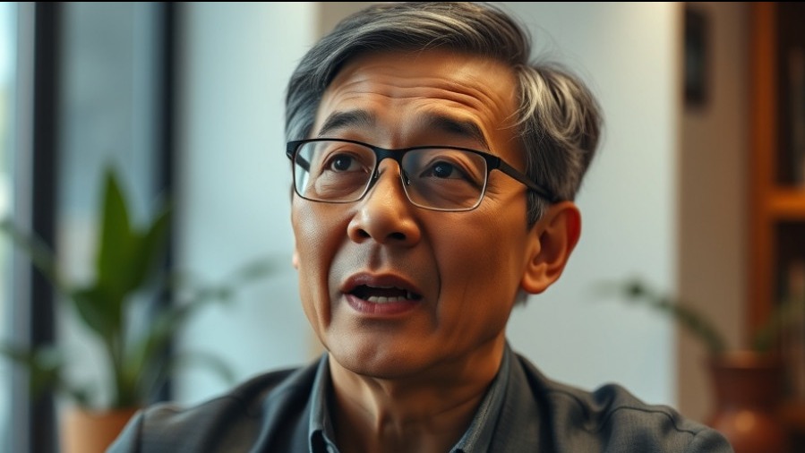 Middle-aged man discussing nutritional immunology and healthy eating tips.