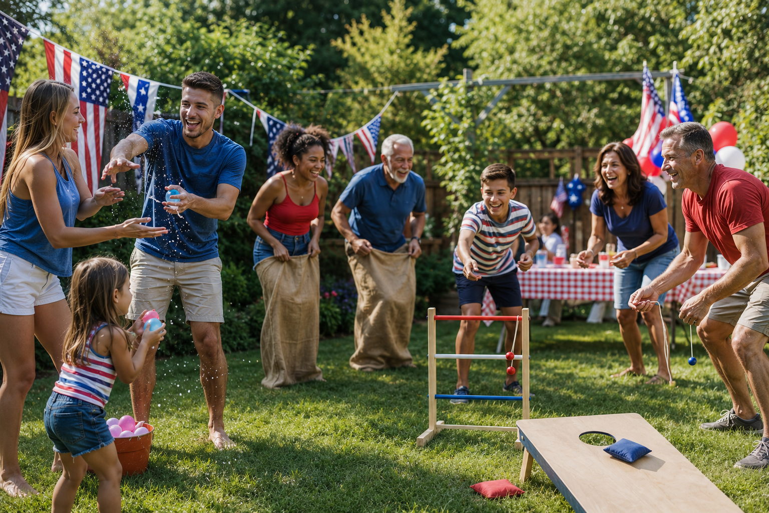 Summer backyard games and celebrations