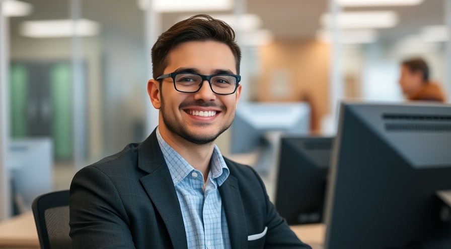 Smiling IT professional showcasing confidence and expertise in technology.