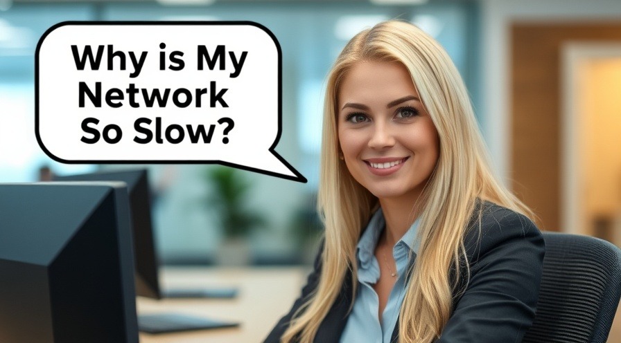 Woman in office asking, 'Why Is My Network So Slow?'