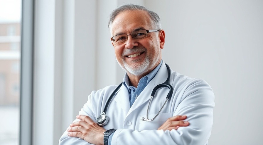 Confident doctor showcases heart health and stress management with beta-blockers.