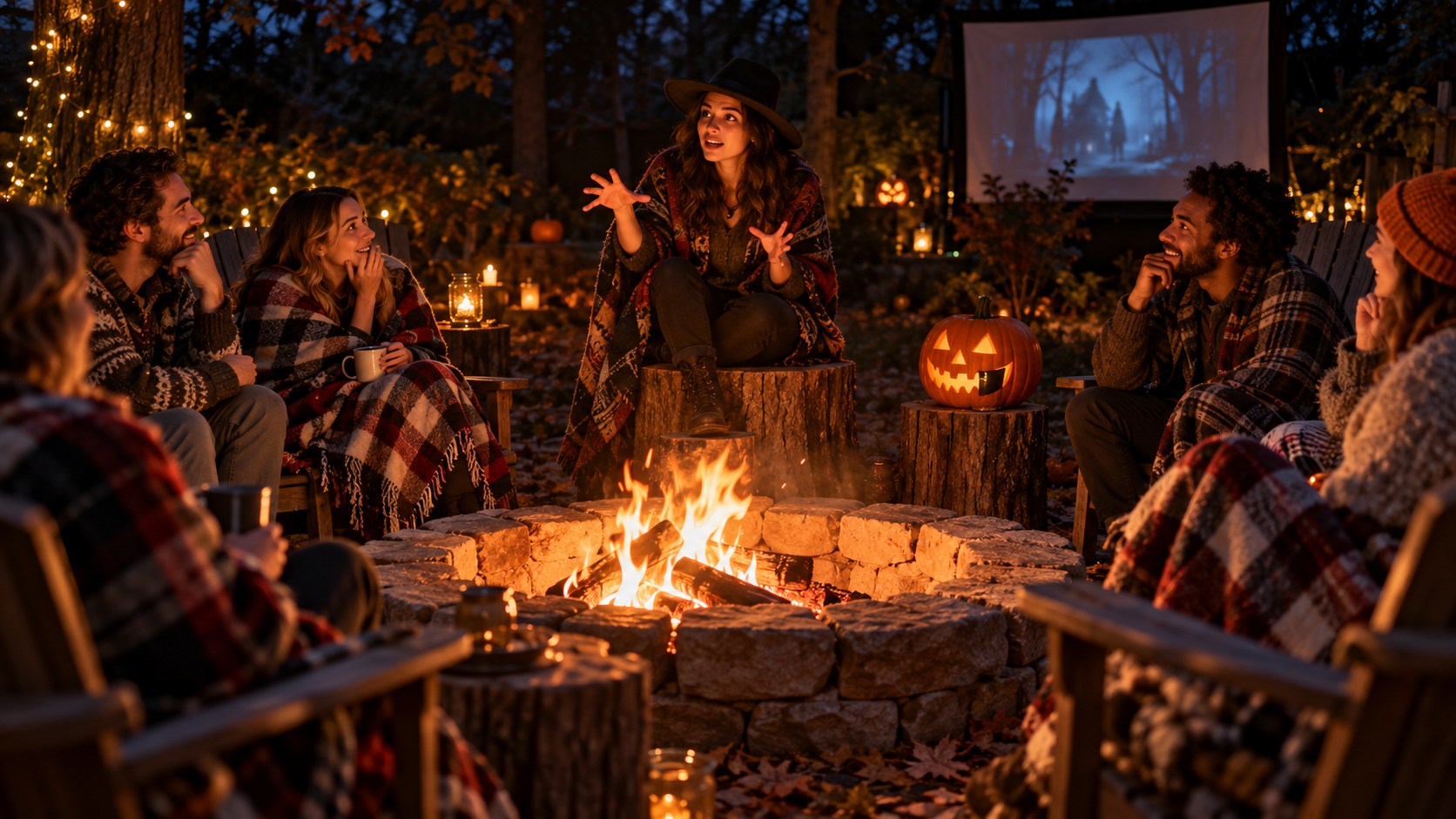 Backyard ghost stories by firelight