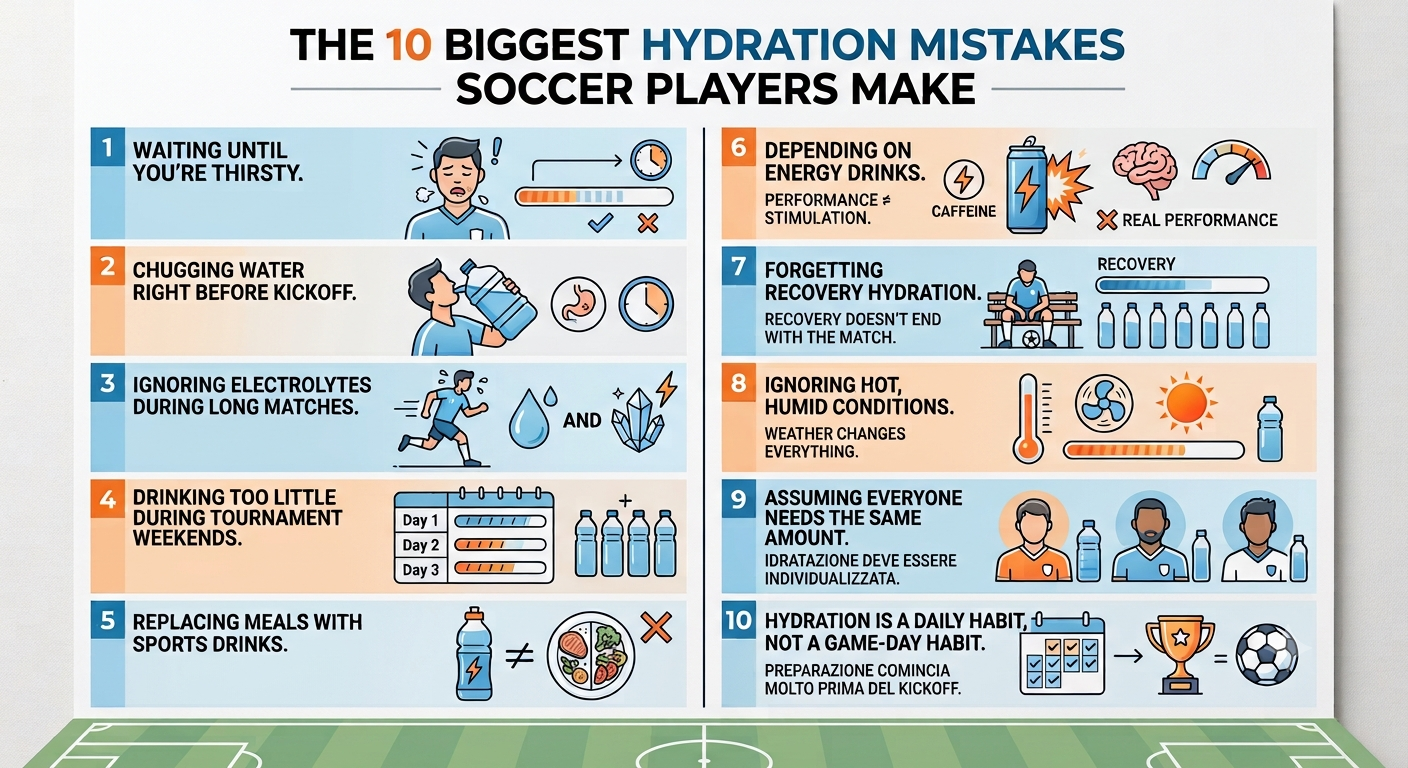 10 Biggest Hydration Mistakes Soccer Players Make