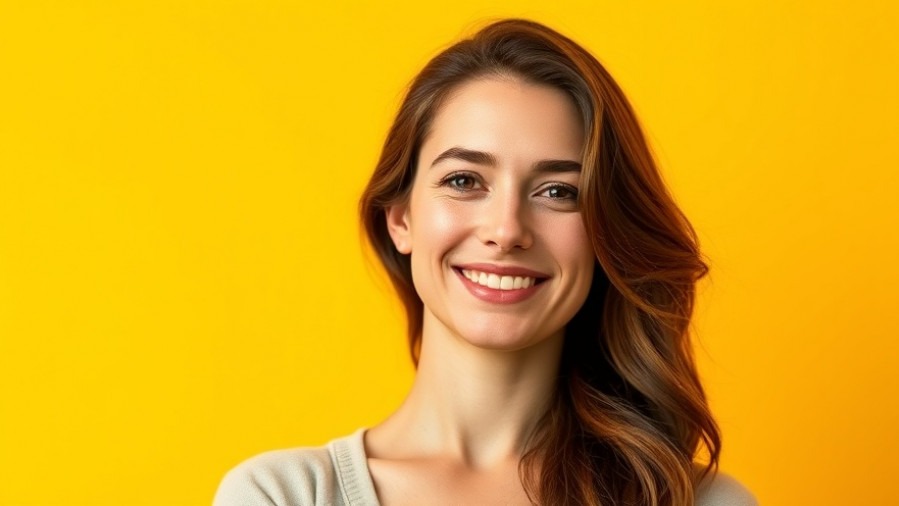 Confident woman against a yellow background, exemplifying understanding nutrition labels.