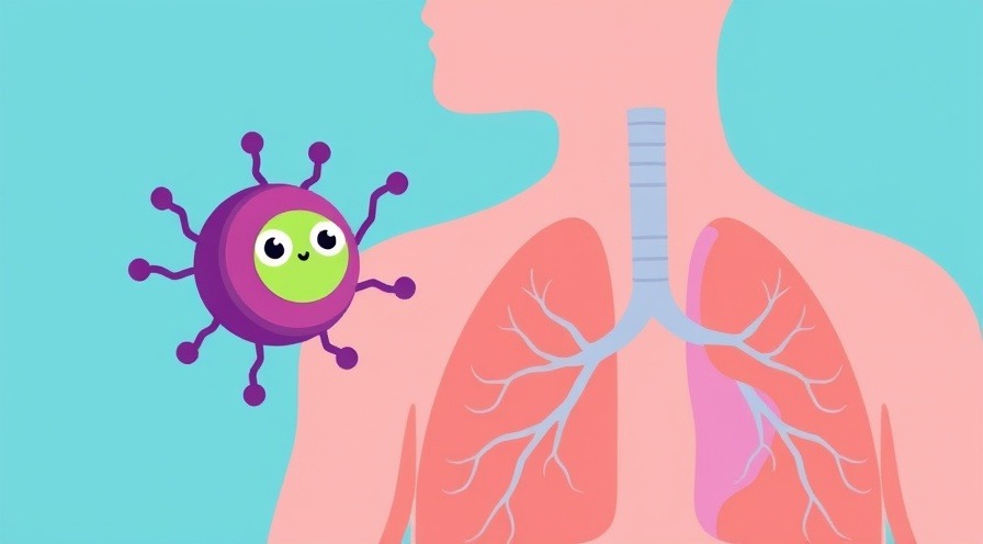 Colorful cartoon of bacterium in the respiratory system highlighting pneumococcal vaccination for vulnerable populations.