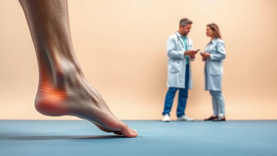 Medical professionals discussing ankle arthritis management in a focused composition.