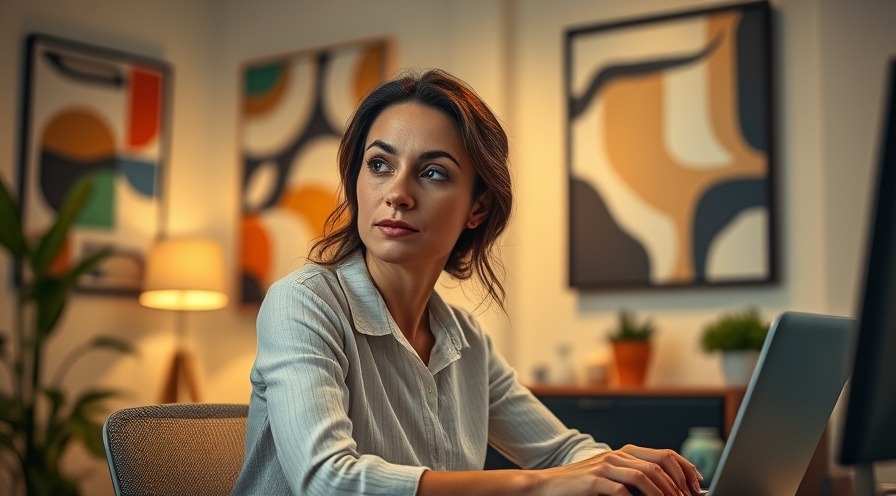 Thoughtful woman in cozy office during couple therapy session on effective communication.