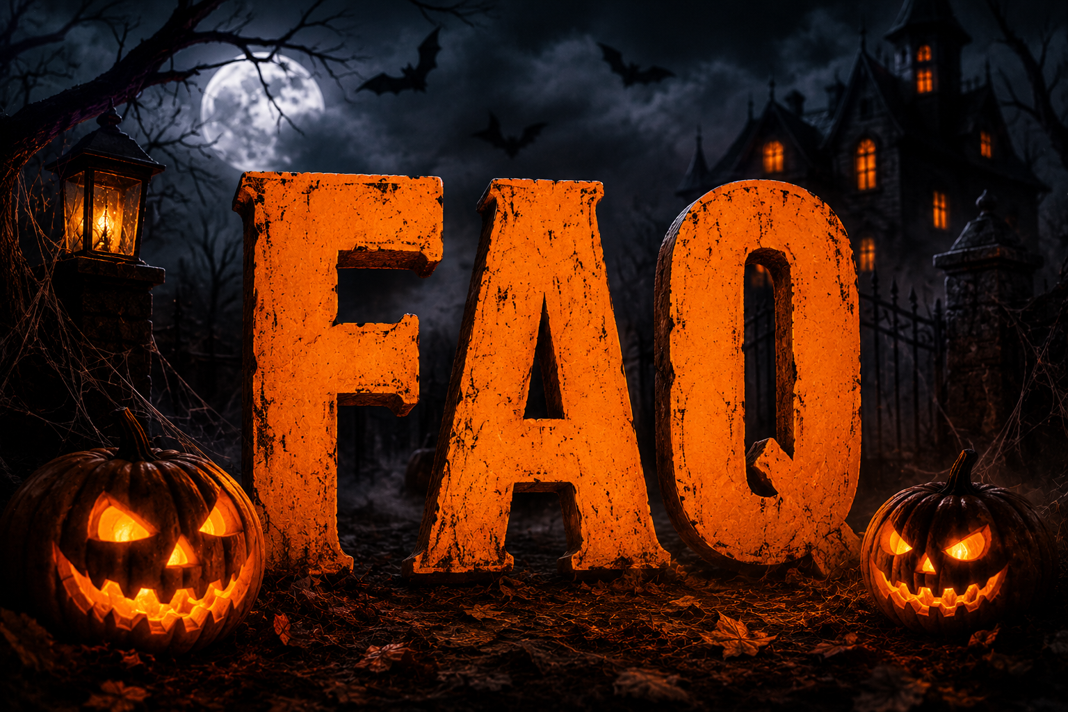 Spooky Halloween FAQ poster design