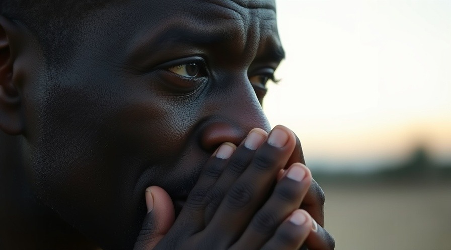 Close-up of a weary male reflecting on vulnerability with soft lighting.