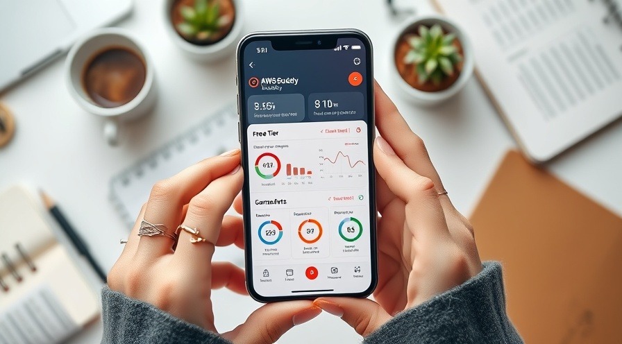 smartphone mockup of 'AWS Budget Buddy' app with modern UI design.