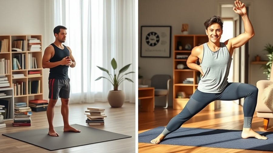 Person hesitating vs. smiling in imperfect yoga pose, motivational scene