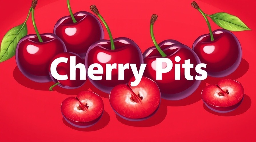 Vibrant cherries with risks of cyanide in cherry pits, on a smooth red background.