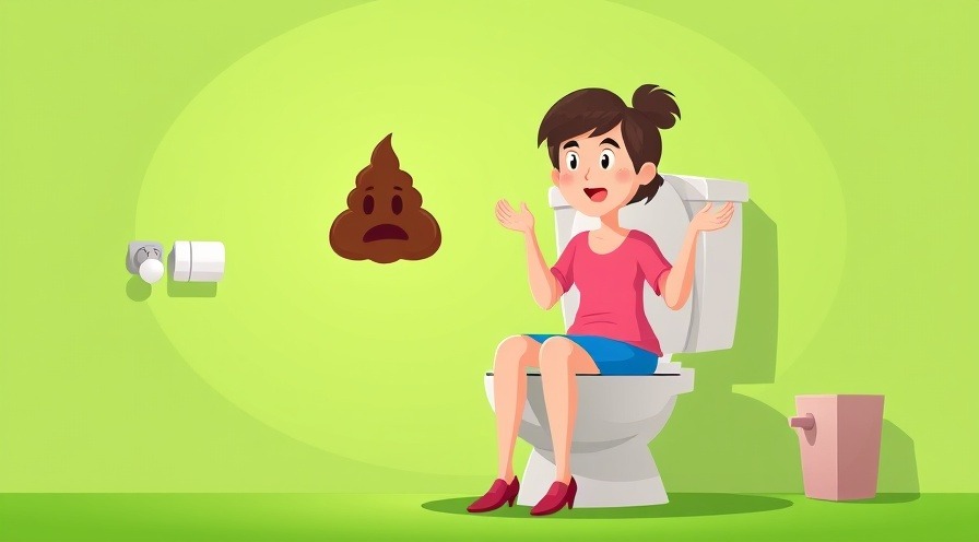 Humorous cartoon on digestive health with poop emoji and BRAT diet theme.