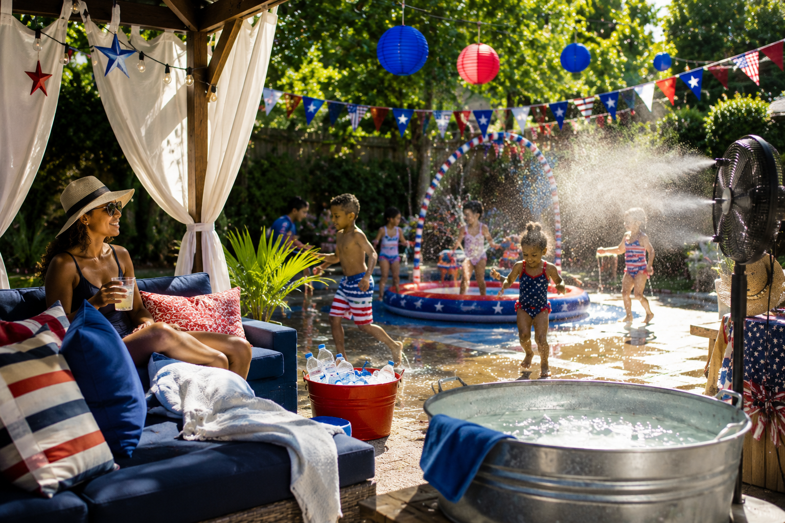 Patriotic summer backyard party fun