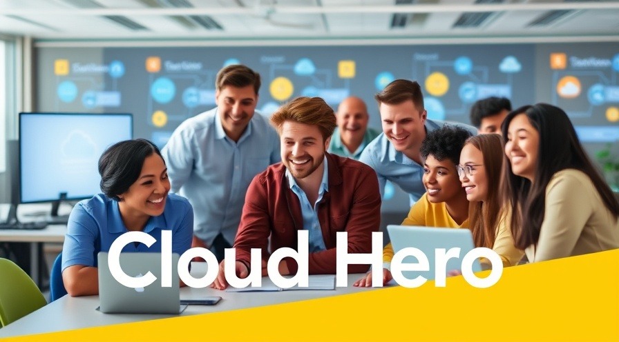 Collaboration at a modern workspace with Google Cloud; 'Cloud Hero' in vibrant design.