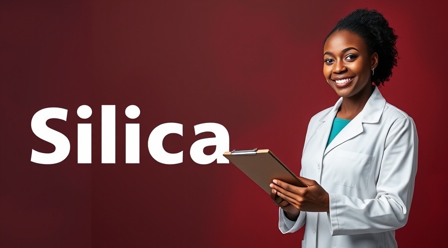 Confident woman in lab coat highlights benefits of silica for skin health.