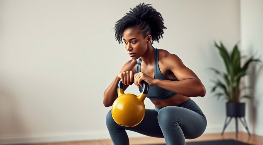 Athletic woman doing kettlebell squats, part of her buttocks workout routine.