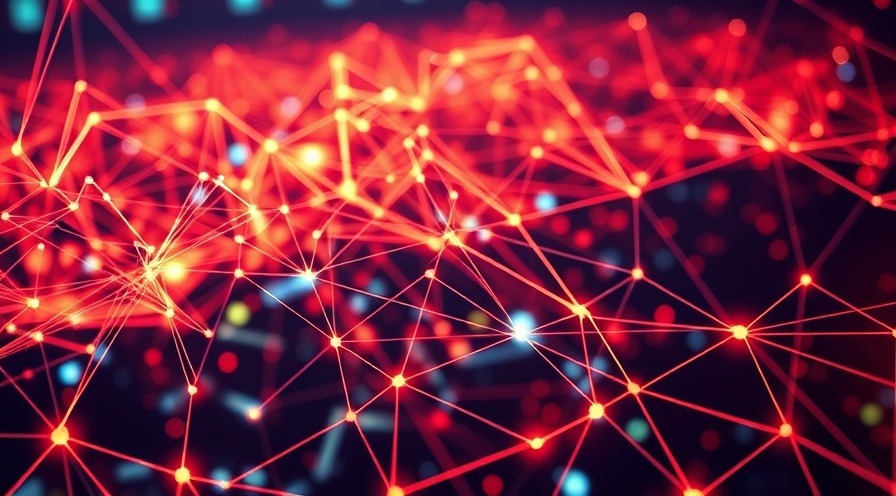 Dynamic network showcasing interconnected nodes and vibrant data flow.