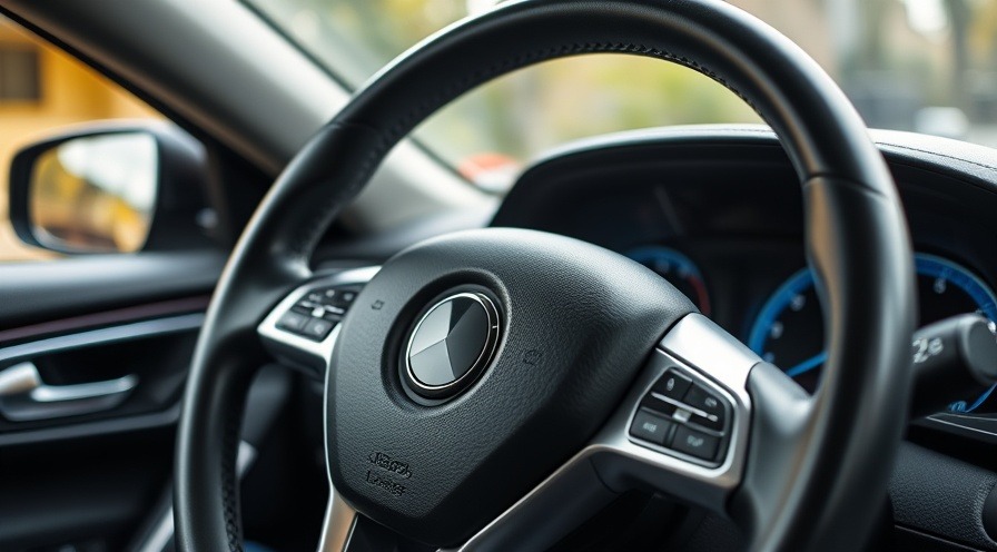 Steering wheel anti-theft locking device 'The Club' preventing car theft.