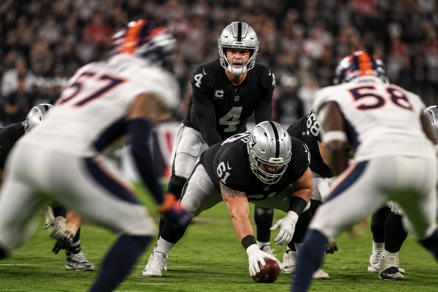 Quarterback’s Intense Pre-Snap Standoff
