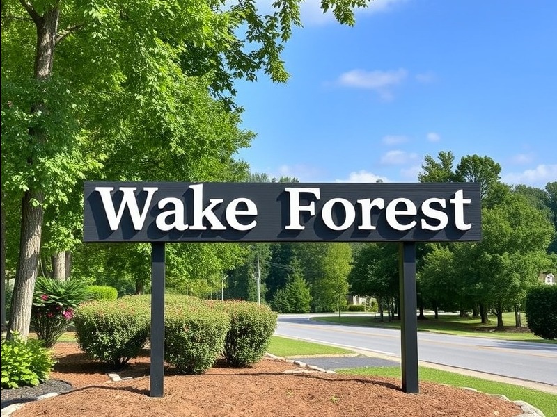 Wake Forest, NC sign showcasing the vibrant community spirit.