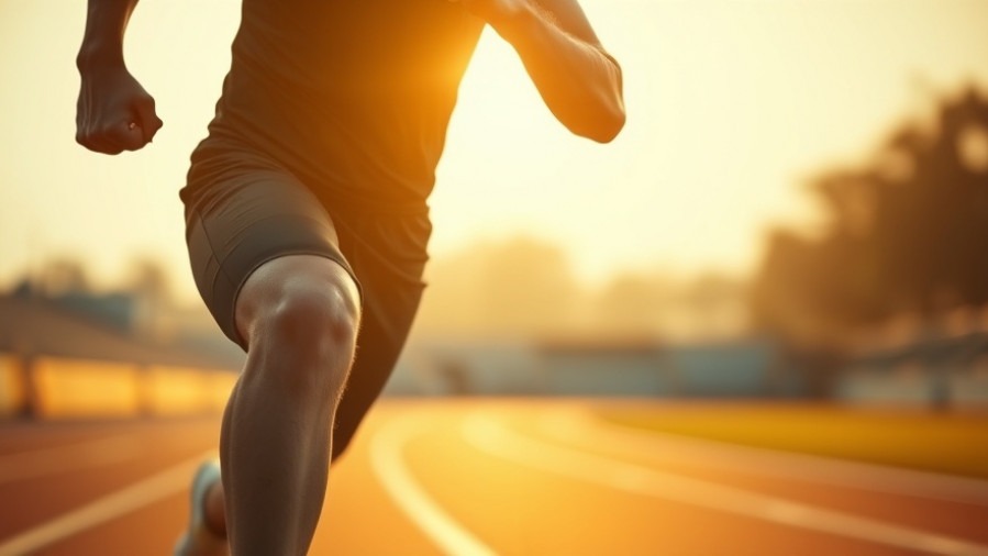 Determined athlete running at golden hour, showcasing cardiorespiratory fitness.