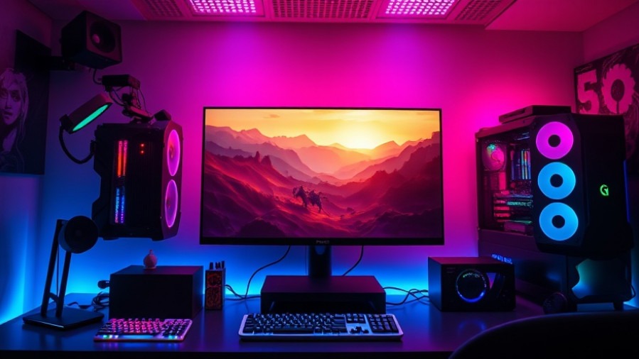 Cinematic ultra-clean gaming PC setup with RGB accents, 4K resolution transition.