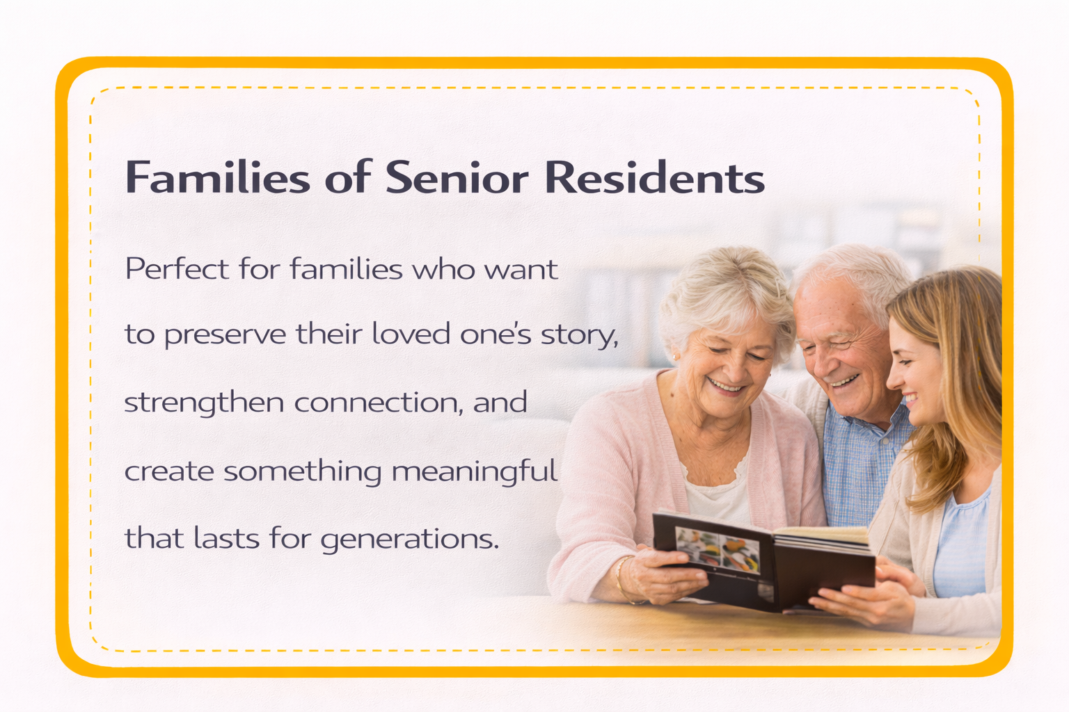 ways to connect families with senior residents