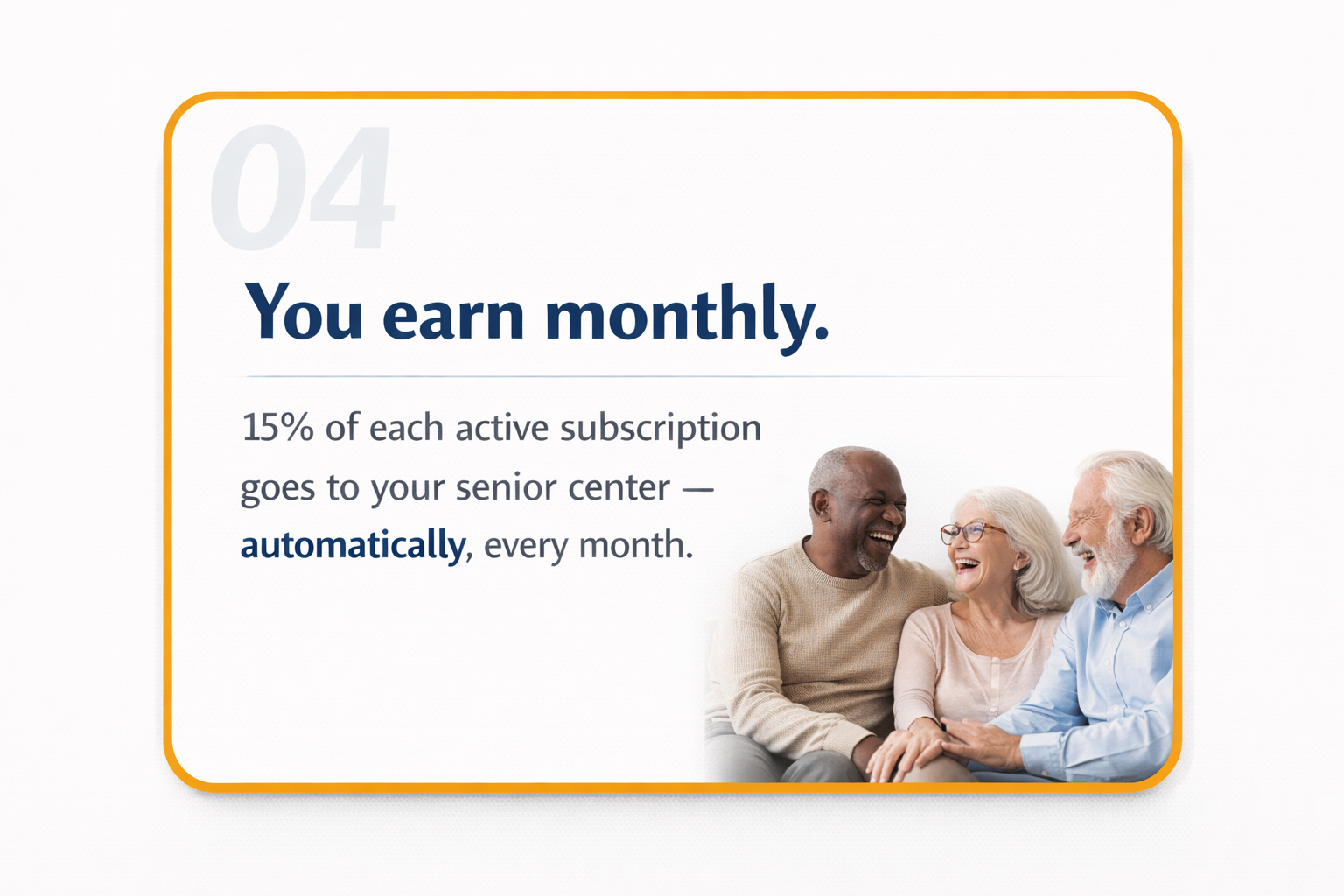 senior center income programs