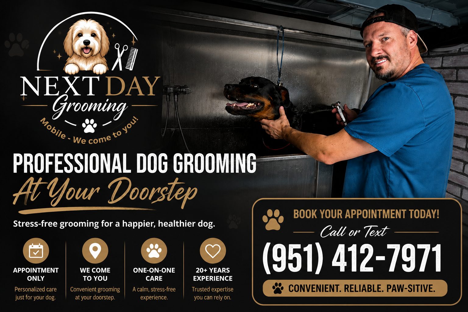 Mobile dog grooming service at your home