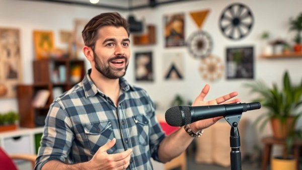 Enthusiastic speaker discussing how to make money with faceless videos.