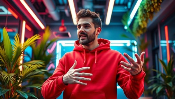 Confident speaker discussing how to monetize social media with AI in 2026.