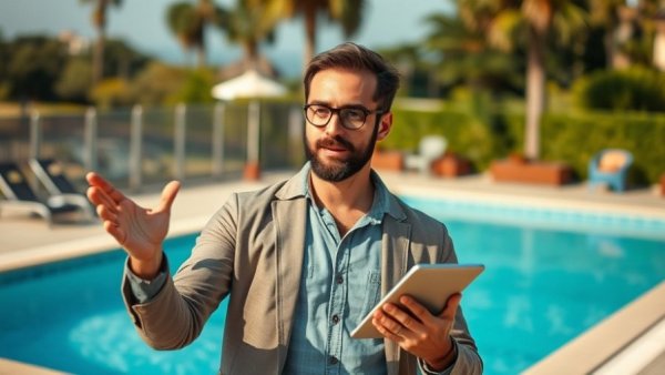 Casually dressed man discussing tools for making 7 figures per year.