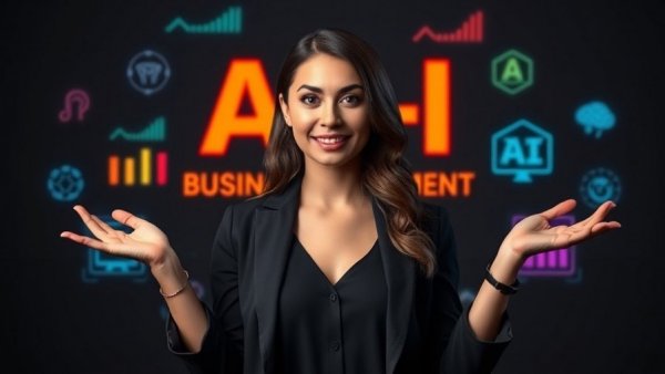 AI-powered digital product business concept with confident woman