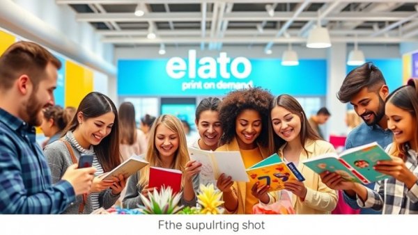 Gelato print on demand banner showcasing diverse products and people.