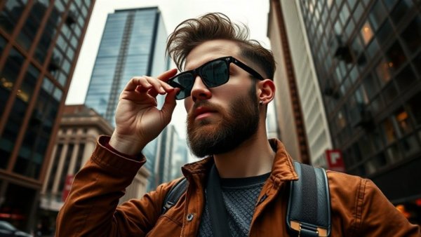 Urban male enjoying city life, connected to print on demand business on Etsy.