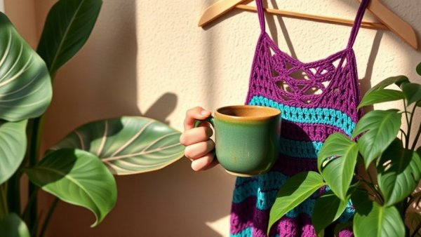Best craft supplies for beginners display with ceramics and crochet.