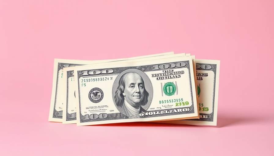 Crisp US dollar bills standing on pink background for best personal loans for funding.