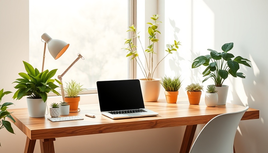 Modern workspace with laptop and plants boosting Amazon affiliate links revenue.
