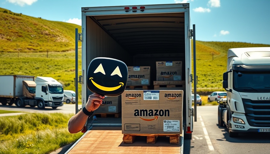 Man unloading liquidation pallets for profit from a trailer in sunny landscape.