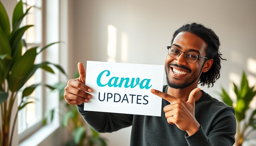 Canva AI tools for Etsy sellers update discussion, smiling person pointing.