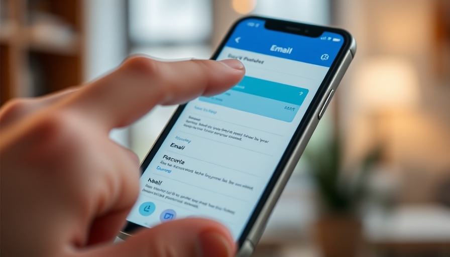 Person using AI productivity tool on smartphone, improving email efficiency.